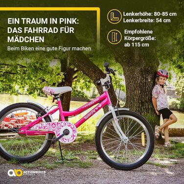 Дитячий велосипед Actionbikes Butterfly 20 дюймів, V-Brake, для дівчаток, з крилами, від 6 до 9 років