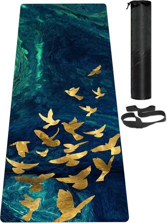 Килимок для йоги LaiEr, неслизький, екологічний, з ручкою для перенесення, товщина 6 мм (183 x 61 см)