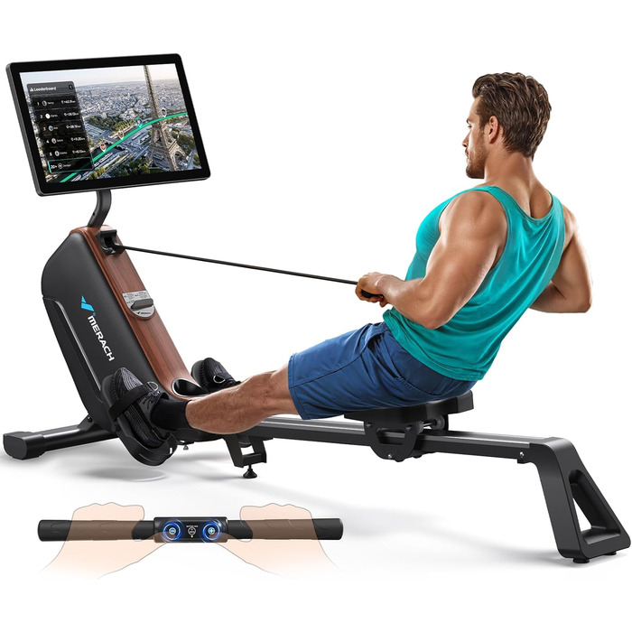 Гребний тренажер MERACH R15B3 з APP, складаний, тихий, з розширеними направляючими