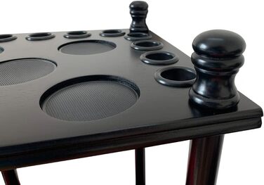 Стійка для більярдних київ GACCO BILLIARDS на 8 київ та аксесуари, з тримачем для куль, з кутів, з масиву дерева, чорна