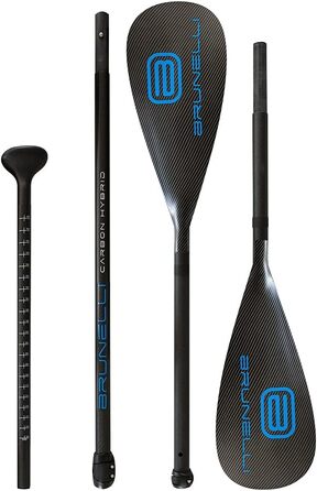Весло для каяка та SUP Brunelli Carbon Hybrid Dual Tech, 2-в-1, 180-220 см, 4-складове