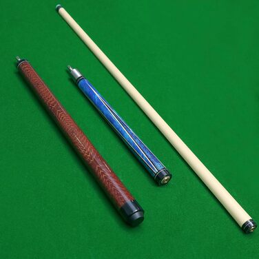 Більярдний кий Pool Queue 58 дюймів, тверде дерево, наконечники 13 мм, для професійних гравців, 1/2 кий, більярдний стіл, спорт (Колір: Браун)