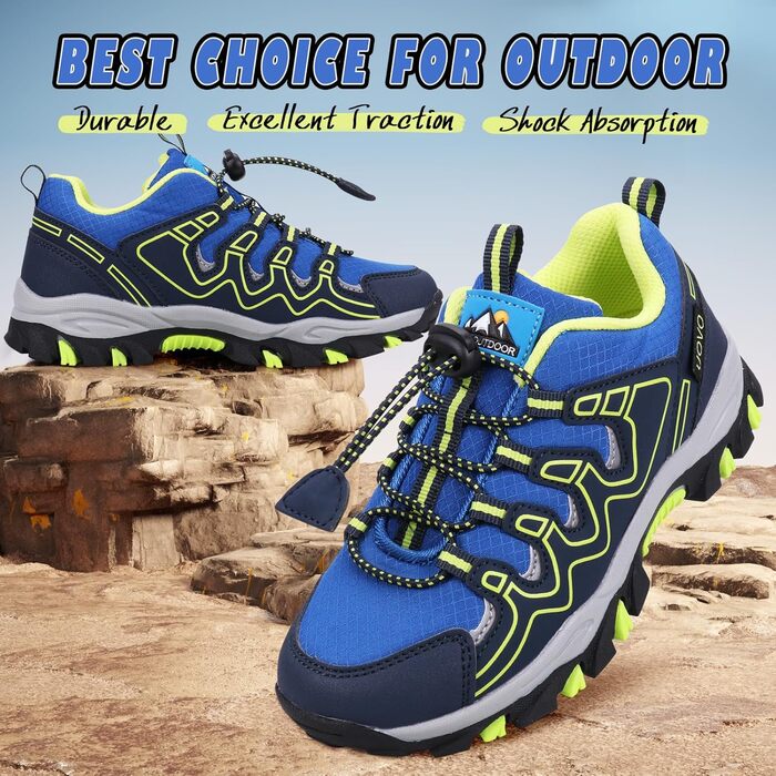 Дитячі кросівки UOVO для ходьби, бігу та активного відпочинку (водонепроникні, антиковзкі) – блакитний, жовтий, 28 EU