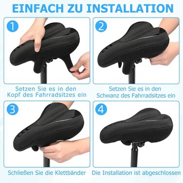 Подушка на сидіння велосипеда для чоловіків та жінок, товста та м'яка, комфортний чохол на сидіння велосипеда, велосипедний сидіння з підкладкою для шосе, гірського велосипеда, електровелосипеда, велотренажера (C1 Чорний, вузький)