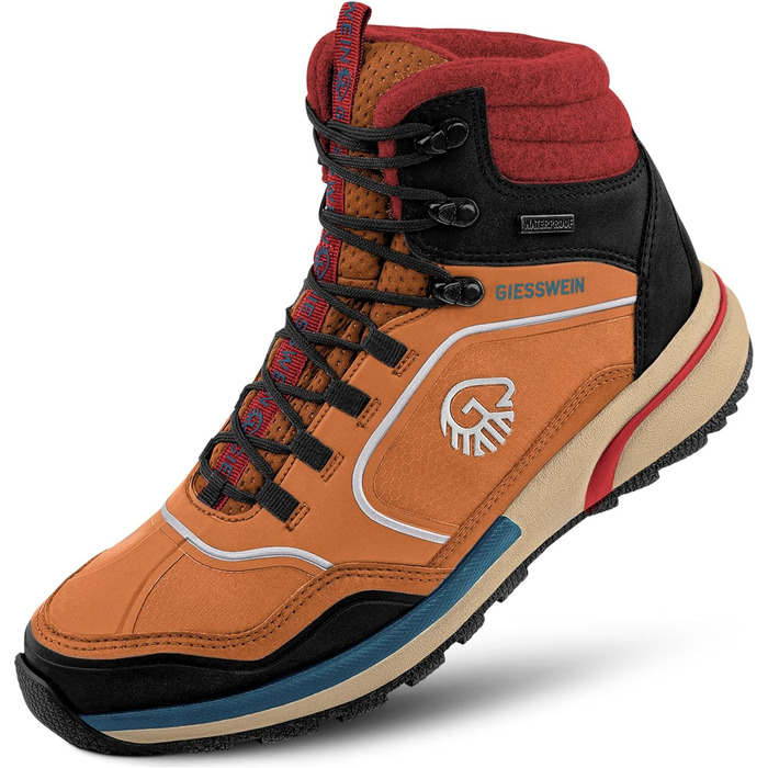Чоловічі водонепроникні трекінгові черевики Giesswein Wool Cross X Alpine - для хайкінгу та походів у горах (47 EU, Коричневий)