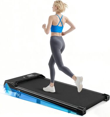 Walking Pad для дому HomeFitnessCode: електричний біговий килимок з нахилом, 1-8 км/год, чорний глянцевий