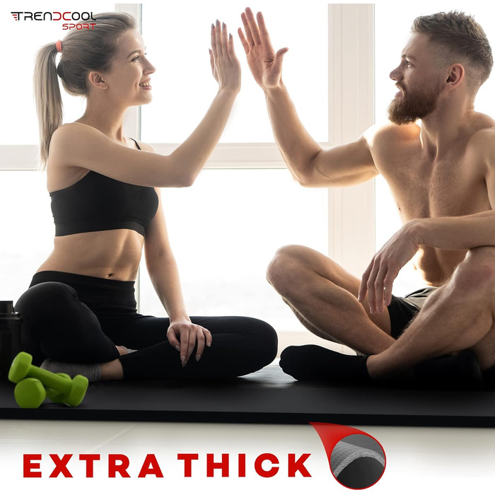 Trendcool Оверсайз йога-мат, фітнес-мат, екстра товстий 185x80x1,5 см