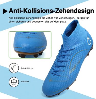 Футбольні черевики для чоловіків Madame Großer Junge, білі, Tf (41 EU, Синій Ag)