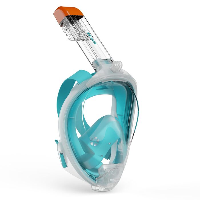 Маска для снорклінгу G2RISE Fullface, повнолицева маска для дайвінгу з тримачем для камери, XL, зелена - безпечна від CO2