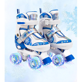Дитячі ролики FWFX, регульовані, світлові, для занять в приміщенні та на вулиці, розмір S (EU 28-31 / MM 160-200), блакитні
