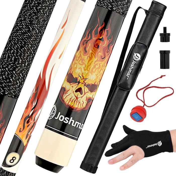 Joshmar Profi Pool Stick - Преміум кий для більярду. Виготовлений з канадського твердого дерева, з аксесуарами.