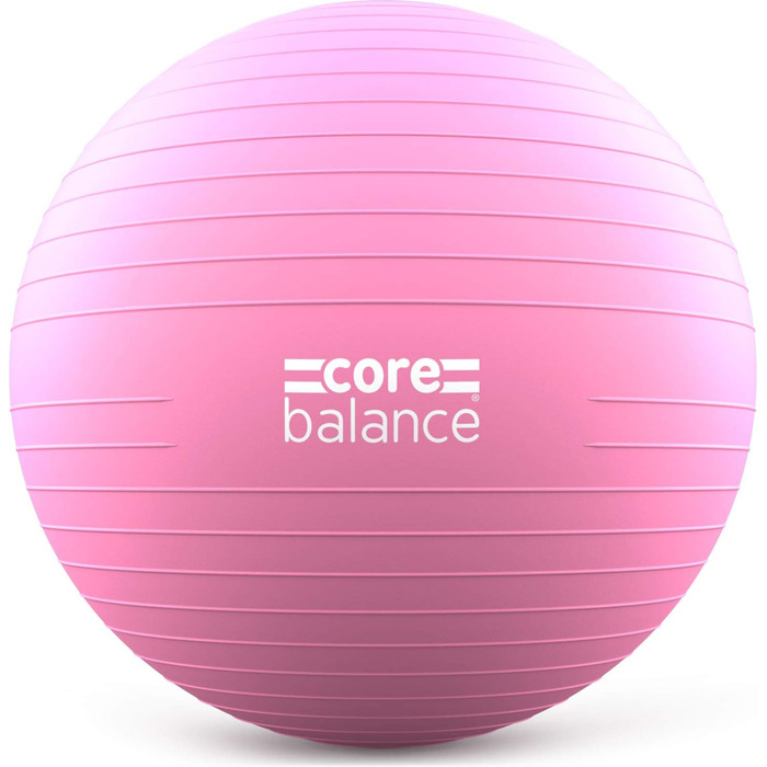 Фітнес-гімнастичний м'яч Core Balance 85 см, рожевий, для йоги, вагітних, з насосом, проти вибуху