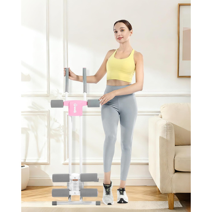 Тренування пресу GuuG: компактний тренажер для дому, для чоловіків та жінок, рожевий