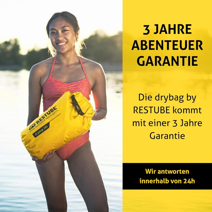 Restube Водонепроникний Drybag - Преміум якість | 20L, жовтий | Для подорожей, активного відпочинку