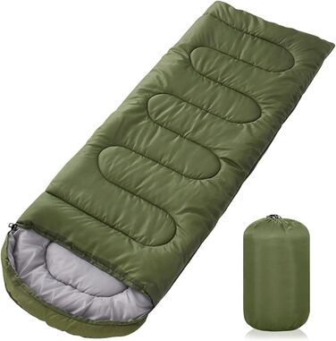 Спальний мішок Grüner, 220x85 см, водонепроникний, 3 сезони, 1.6 кг, для внутрішнього та зовнішнього використання