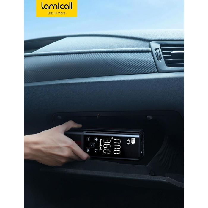 Електричний компресор Lamicall 150PSI, акумулятор 7500mAh, портативний насос для авто, велосипеда, мотоцикла з цифровим манометром і Powerbank