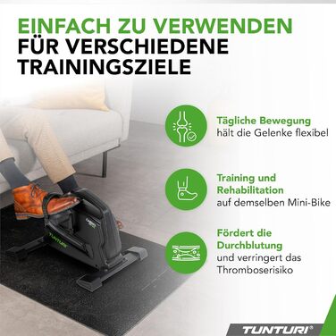 Міні-велотренажер Tunturi Pedaltrainer Cardio Fit (M45) для рук та ніг, домашній тренажер для літніх людей з регулюванням опору та LCD-дисплеєм