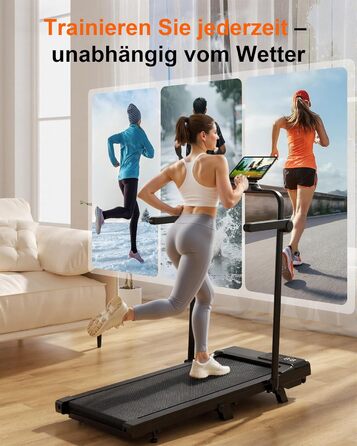 Біговий килимок Superun з нахилом 6% – бігове полотно для дому 2.5 PS з додатком та пультом дистанційного керування – біговий стіл max 136 кг з мульти-режимом та тренувальними курсами 110 см. Чорний