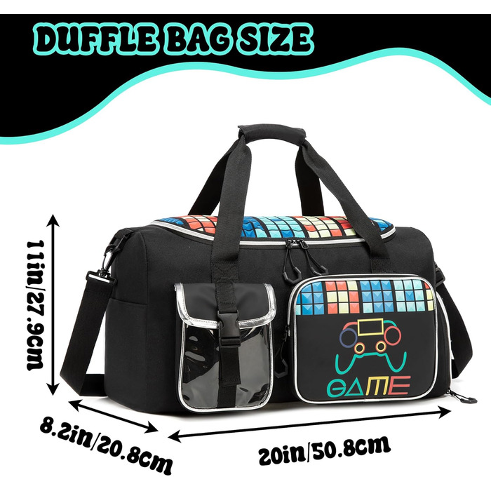 Дитяча спортивна сумка HTGROCE з відділенням для взуття. Сумка для плавання, подорожей. Колір: білий (A-білий), чорний (B-чорний)