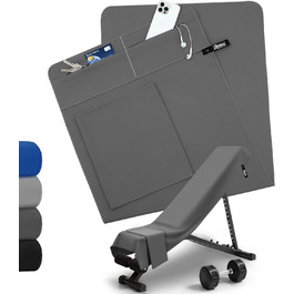 Рушник для фітнесу Zepphi 120x50 см + 80x30 см | Мікрофібра, кишеня на блискавці | Для спортзалу та тренувань | Швидковисихаючий, компактний | Темно-сірий