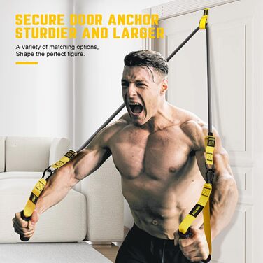 Гумові еластичні стрічки для фітнесу 300lbs з ручками, набором для занять вдома, з анкером для дверей та ремінцями на щиколотки - обладнання для силових тренувань для чоловіків та жінок