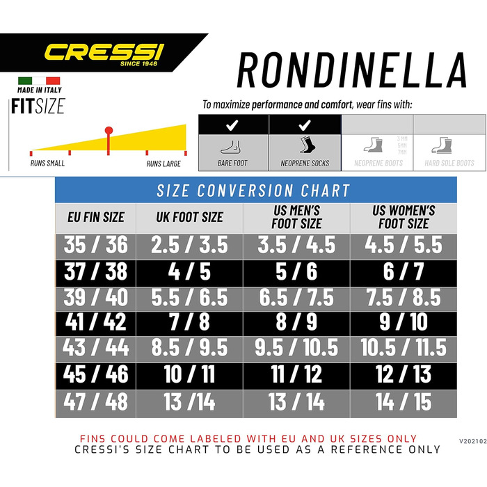 Ласти Cressi Rondinella жовті 37/38 – легкі для дайвінгу, фрідайвінгу та снорклінгу, для дорослих і дітей