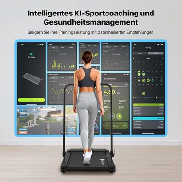 Беговая дорожка Mobvoi Home Intelligente KI 3-в-1: для дома и офиса, складная, 12 км/ч, до 120 кг, LED-дисплей, поддержка Zwift/Kinomap