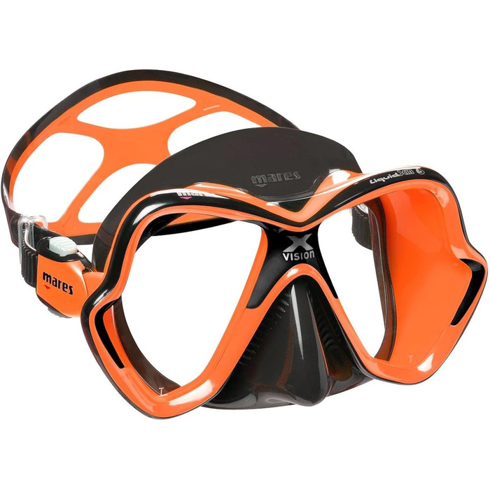 Доросла маска для дайвінгу Mares X-Vision Ultra LiquidSkin, чорна/помаранчева, універсальний розмір