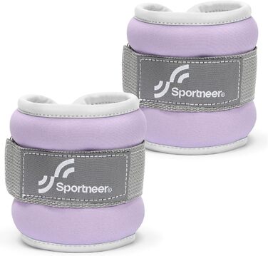 Утяжелители для рук и ног Sportneer 3кг (пара) фиолетовые - манжеты для фитнеса, бега, силовых тренировок