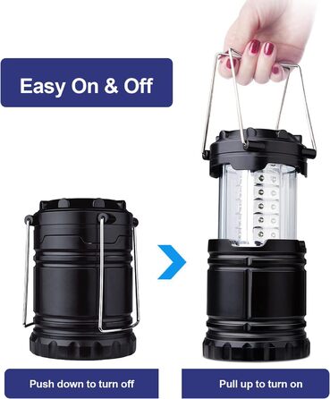 Кемпінгова лампа Diealles, 2 шт. 30 LED, водонепроникна, з гачком, для намету, походів, риболовлі, надзвичайних ситуацій, чорна