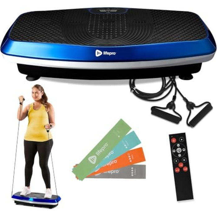 Віброплатформа LifePro Hovert 3D з подвійним двигуном, 99 рівнів інтенсивності, синя