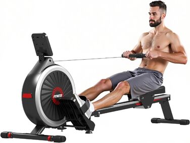 Гребний тренажер Dskeuzeew для дому, складний, 16 рівнів опору, магнітний, до 160 кг, Slide-Rails