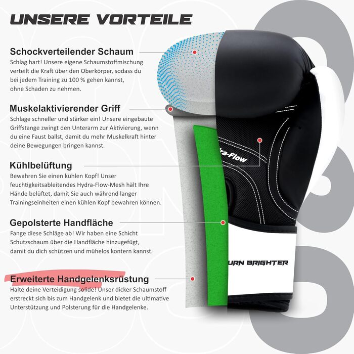 Боксерські рукавички Starpro 14oz для потужних ударів, чорні-білі, для чоловіків та жінок, тренування та спорт