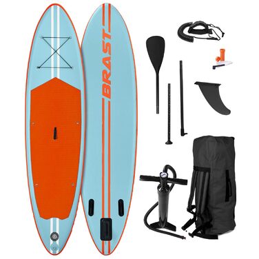 SUP дошка BRAST Primo надувна з веслом та аксесуарами 320x81x15 см блакитно-помаранчева