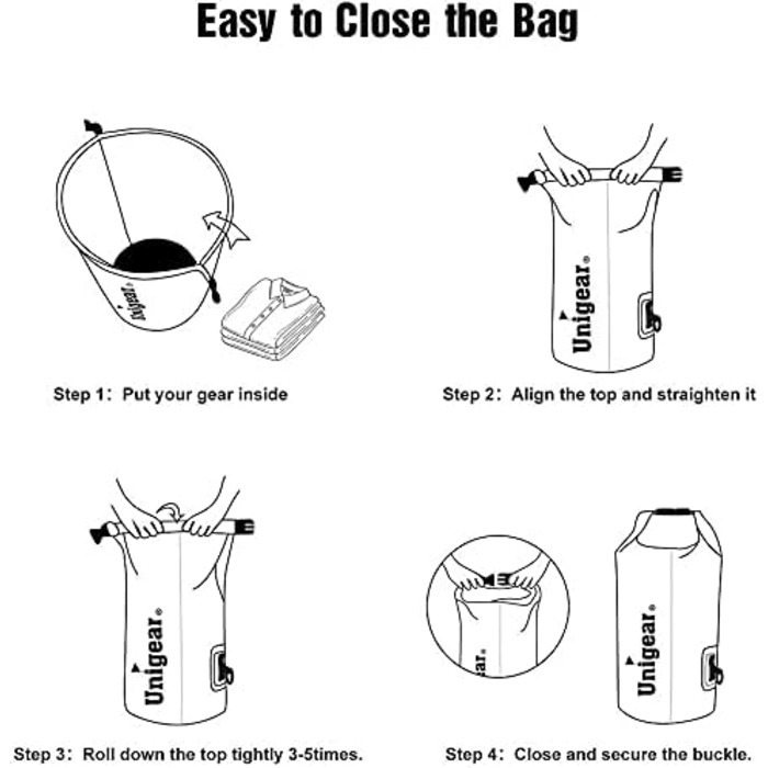 Водонепроникний мішок Unigear Dry Bag 30L (2L/5L/10L/20L доступні) - рюкзак, сумка для риболовлі, каякінгу, кемпінгу, сірого кольору