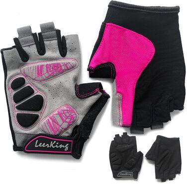 Спортивні рукавички для фітнесу eerKing: дихаючі рукавички для занять спортом, велотренувань, йоги та танців (рожеві, з гелевою підкладкою, розмір L)