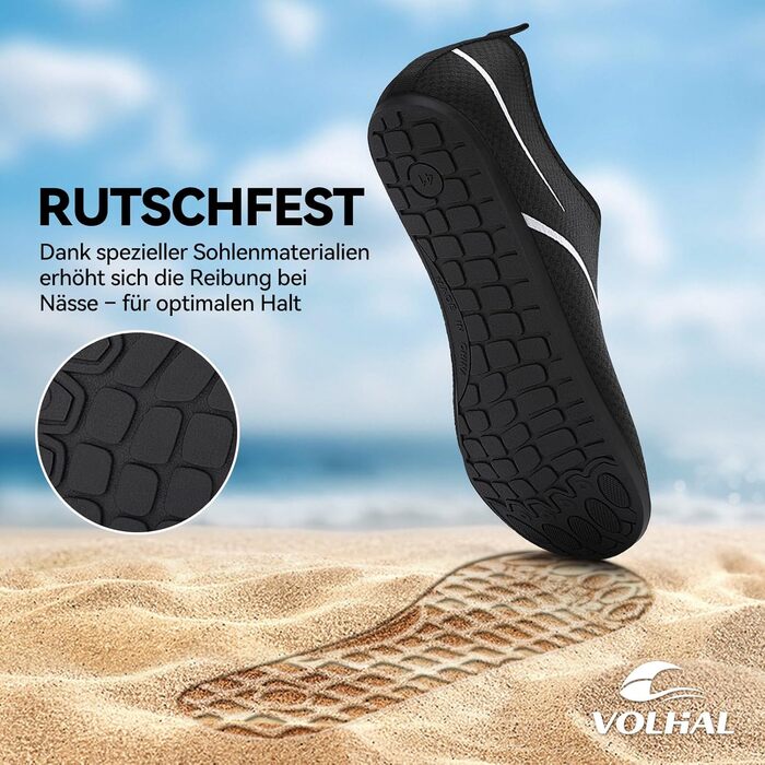 Чоловічі та жіночі водяні черевики для плавання, серфінгу та відпочинку на пляжі. Дихаючі, швидковисихаючі, унісекс, розмір 39 EU, чорний колір.