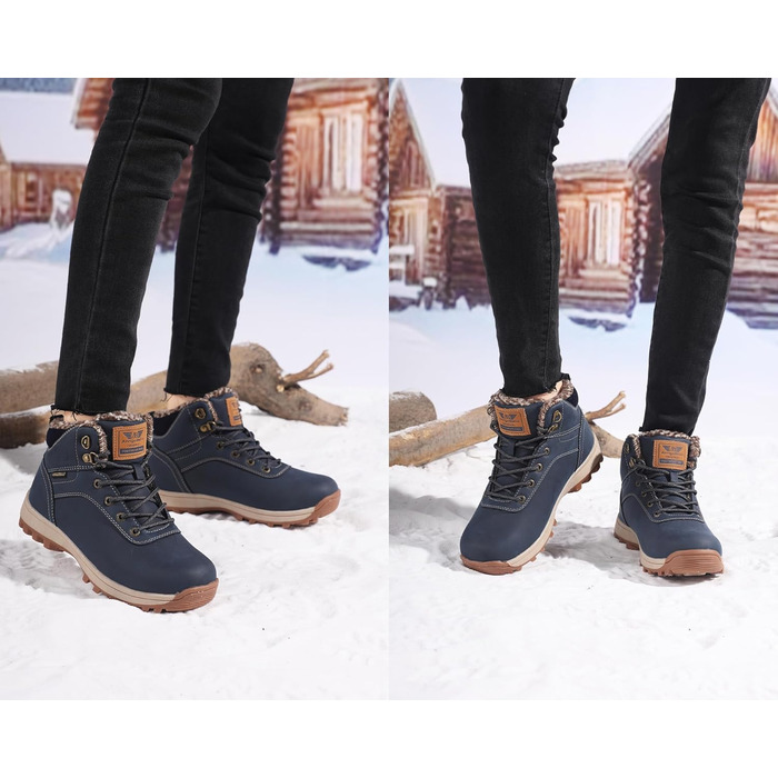 Зимові черевики Arrigo Bello для жінок та чоловіків, утеплені, непромокаючі, антиковзаючі, синього кольору, розмір 36-46