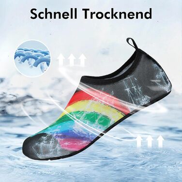 Шкарпетки для плавання SAGUARO Unisex, швидковисихаючі, чорні, 36-47 (46/47 EU)