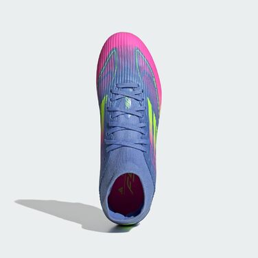 Жіночі футбольні бутси Adidas F50 League Mid Top для твердого/багатоповерххового покриття (39 1/3 EU, Blue Fusion Lucid Lemon Lucid Pink)