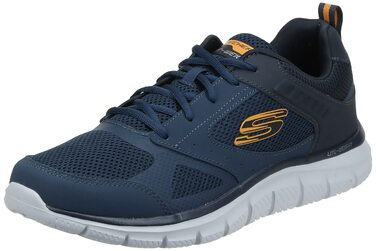 Чоловічі кросівки Skechers Track Syntacsneakers, спортивне взуття, 41 EU, темно-синій колір, шкіра та сітка