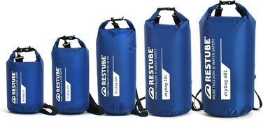 Restube Водонепроникний мішок Drybag – преміум-якість для максимального захисту | Універсальний та місткий | Ідеальний для подорожей, походів, водних активностей | 100% водонепроникний та довговічний (Blue, 40L)
