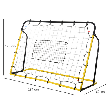 HOMCOM Kickback Football Rebounder Goal Rebound Wall 184x63x123см для футболу Баскетбол Бейсбол, жовтий чорний