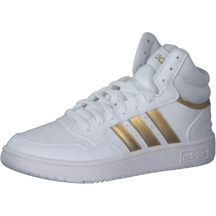 Кросівки Adidas Hoops 3.0 Mid Lifestyle - жіночі, класичні, білі, сірі, розмір 36 2/3 EU
