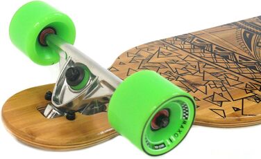 Лонгборд MAXOfit Deluxe GeoLines 107 см, бамбук/клен, 7 шарів, Drop Through, ABEC11