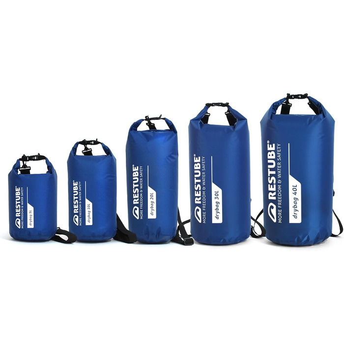 Restube Водонепроникний мішок Drybag – преміум-якість для максимального захисту | Універсальний та місткий | Ідеальний для подорожей, походів, водних активностей | 100% водонепроникний та довговічний (Blue, 40L)
