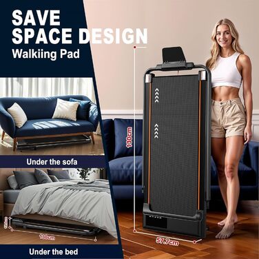 Складана бігова доріжка для дому Walking Pad з нахилом 7%, двигун 2.5 к.с., швидкість до 12 км/год, навантаження до 120 кг