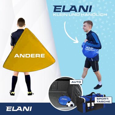 ELANI – складні футбольні ворота для дітей, подвійно посилені, з маленькою сумкою та 8 кілочками для саду