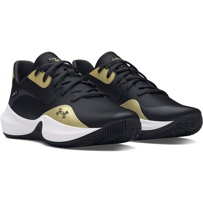 Кросівки баскетбольні чоловічі Under Armour UA Lockdown 7 Low, 48.5 EU, чорний/металевий золотий/чорний