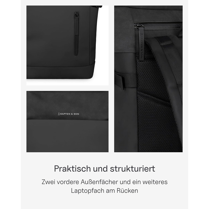 Рюкзак Kapten & Son Aarhus 14 л для ноутбука 14'', водостійкий, міський, універсальний, для жінок і чоловіків, ролтоп, для подорожей, навчання та роботи